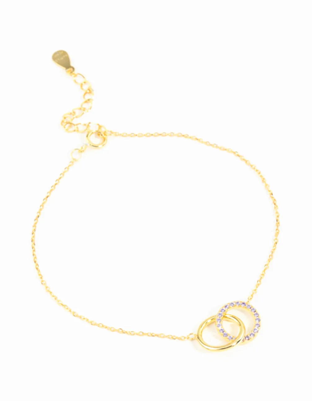 Gold Plated Sterling Silver Pave Link Hoop Bracelet And Anklet