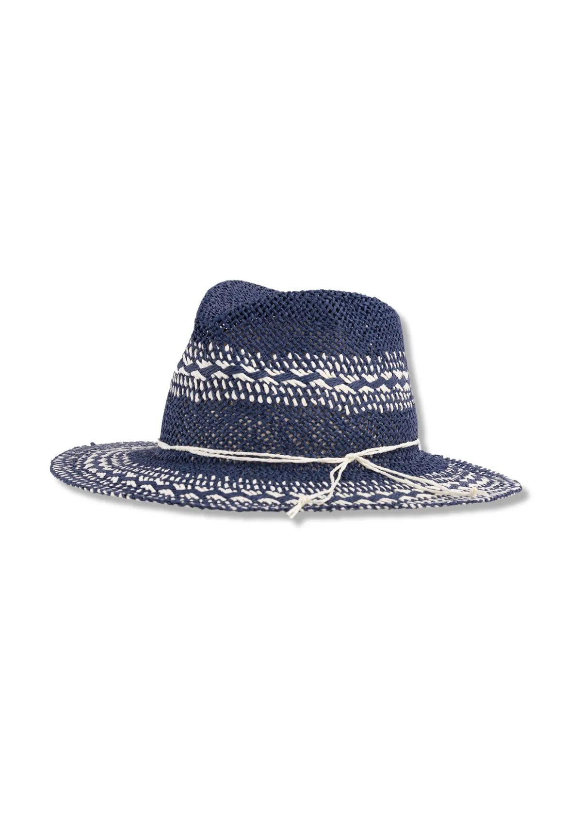 Hayden Sun Hat with Contrasting Weave - Blue