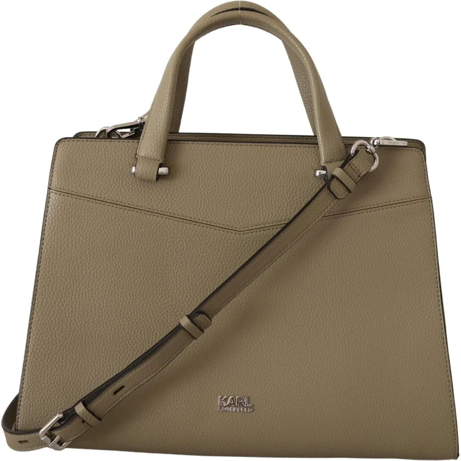 Karl Lagerfeld Enchanting Sage Green Leather Tote