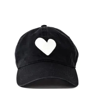 Kerri Rosenthal Heart Patch Baseball Hat Black/White