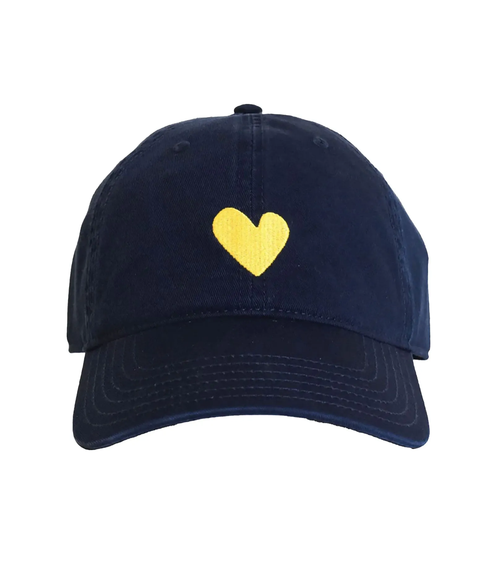 Kerri Rosenthal Heart Patch Baseball Hat Navy/Yellow