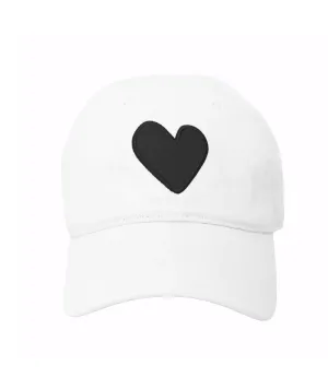 Kerri Rosenthal Heart Patch Baseball Hat White/Black