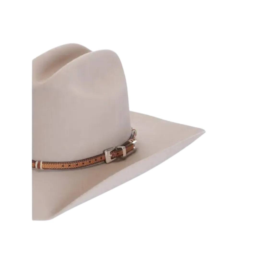 Leegin Leather Stockyards Brown with Silver Buckle Hatband