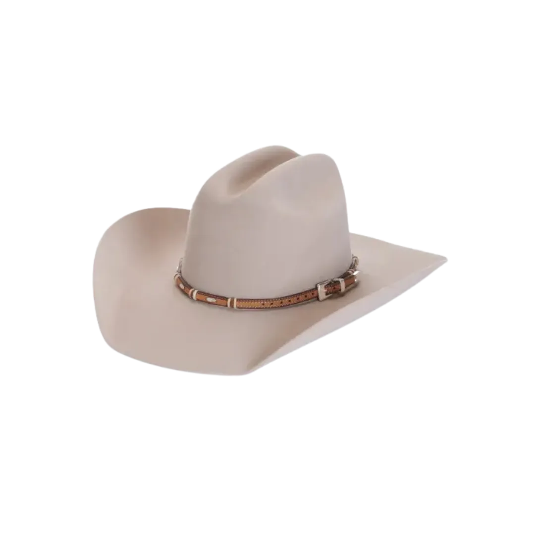 Leegin Leather Stockyards Brown with Silver Buckle Hatband