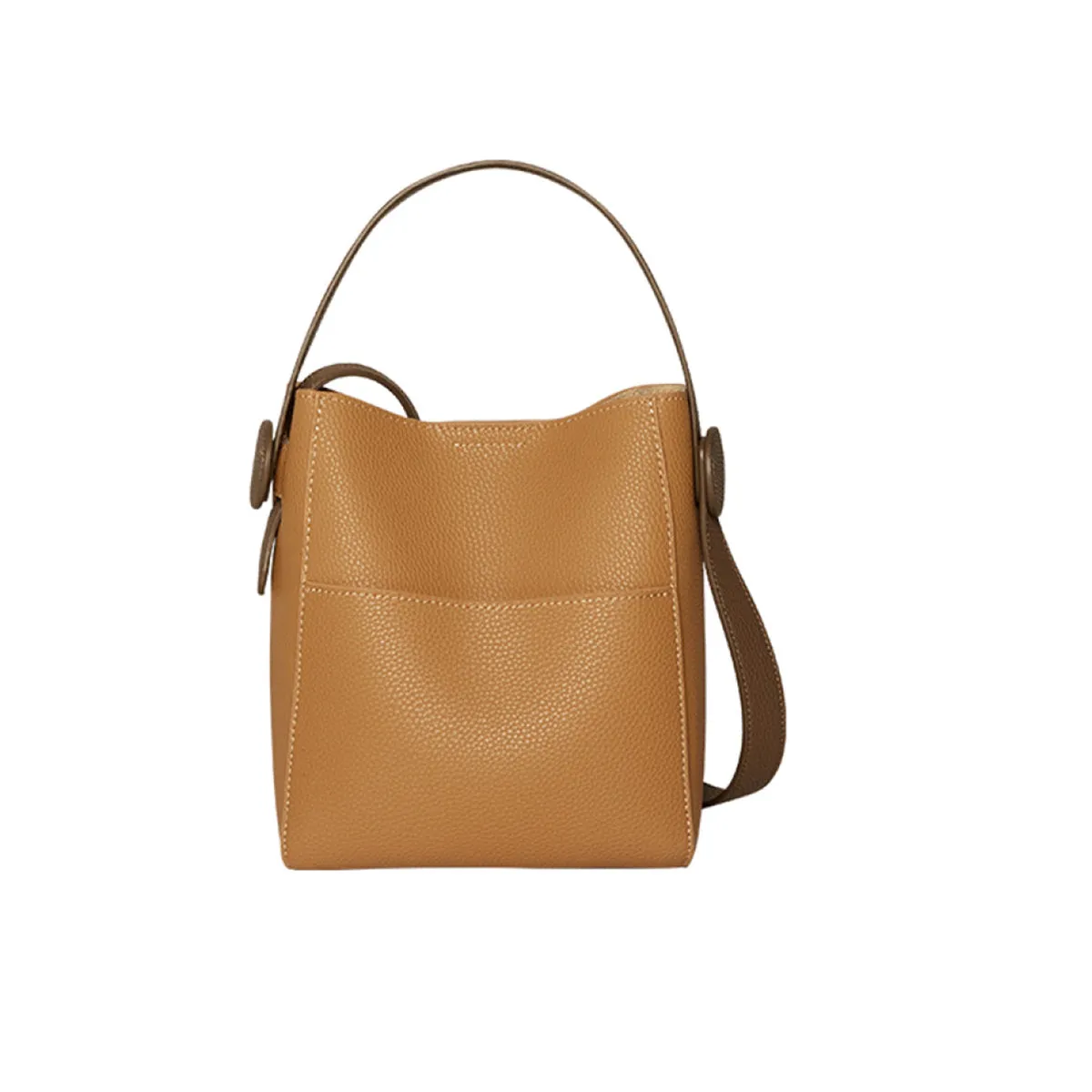 Luxe Ivory Leather Bucket Bag