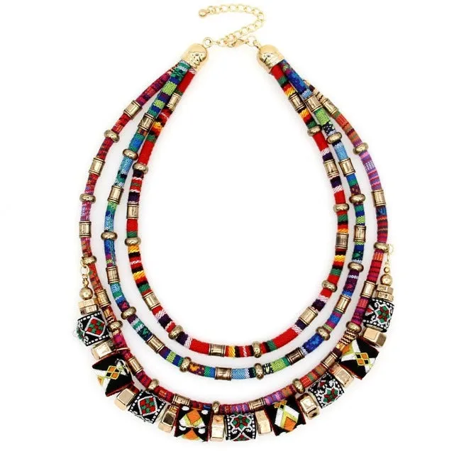 MANILAI Latest Women Multilayer Statement Necklace Boho Choker Chains Ball Handmade Collar Maxi Necklaces & Pendants Big Jewelry