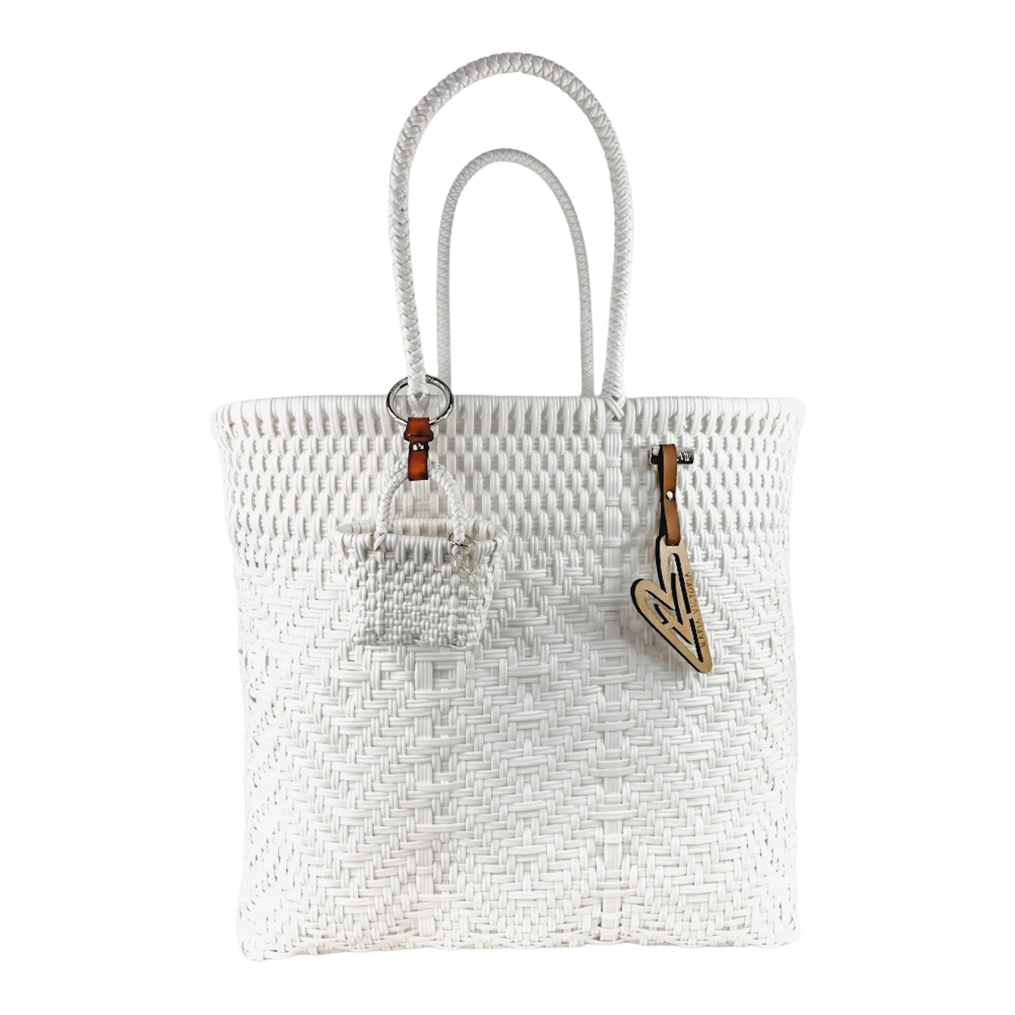 Maria Victoria | Tiny Tote Bag Charm | White