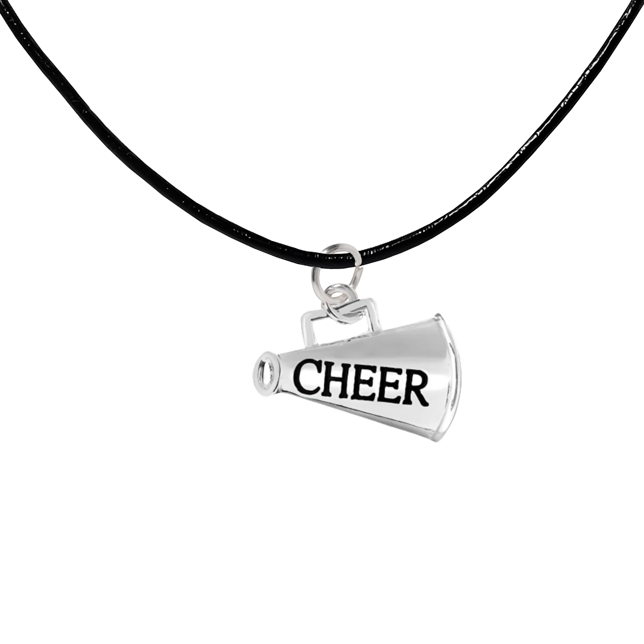 Megaphone Cheerleading Black Cord Necklaces