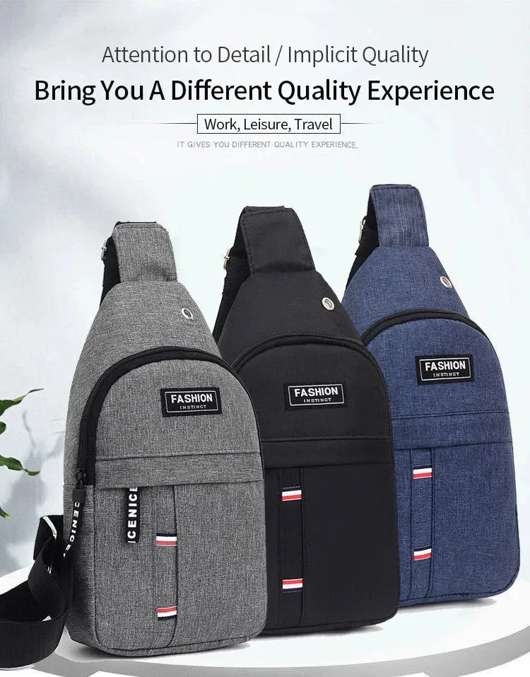 Men's Chest Bags Casual Waist Bags Small Short Trip Travel Carry Bags Men's Waterproof Shoulder Crossbody Bags Nylon Handbags