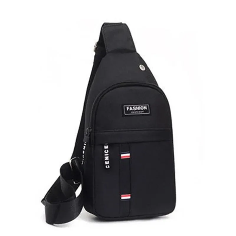 Men's Chest Bags Casual Waist Bags Small Short Trip Travel Carry Bags Men's Waterproof Shoulder Crossbody Bags Nylon Handbags