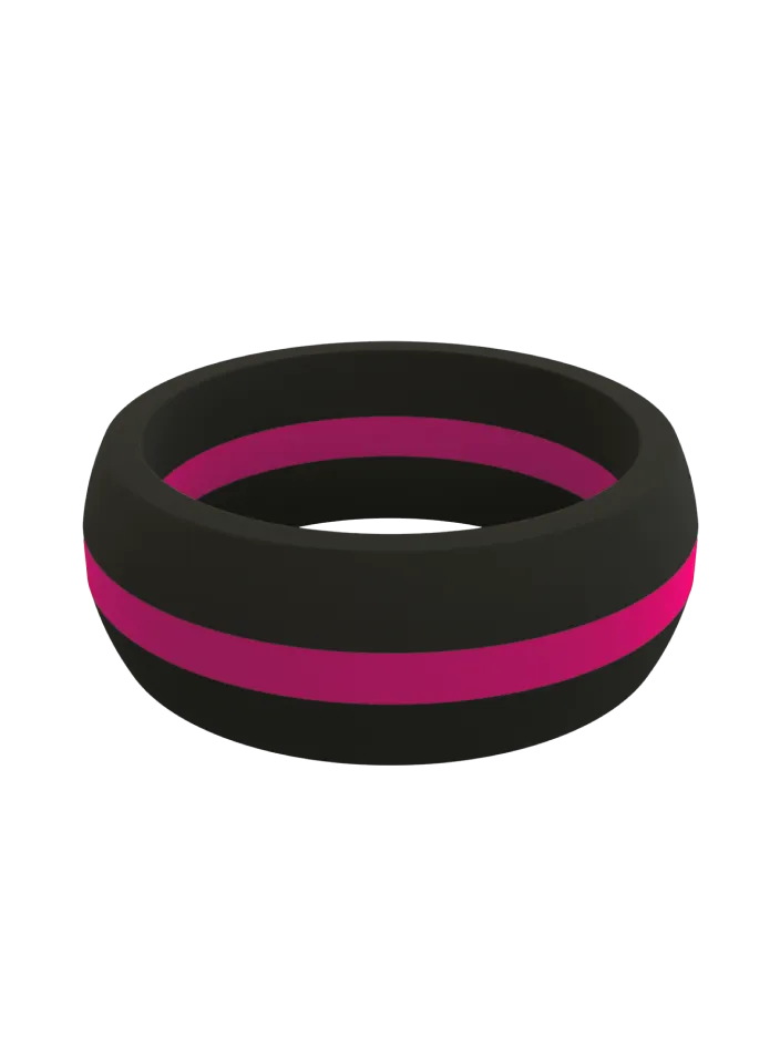 Men's Thin Pink Line Classic Silicone Ring