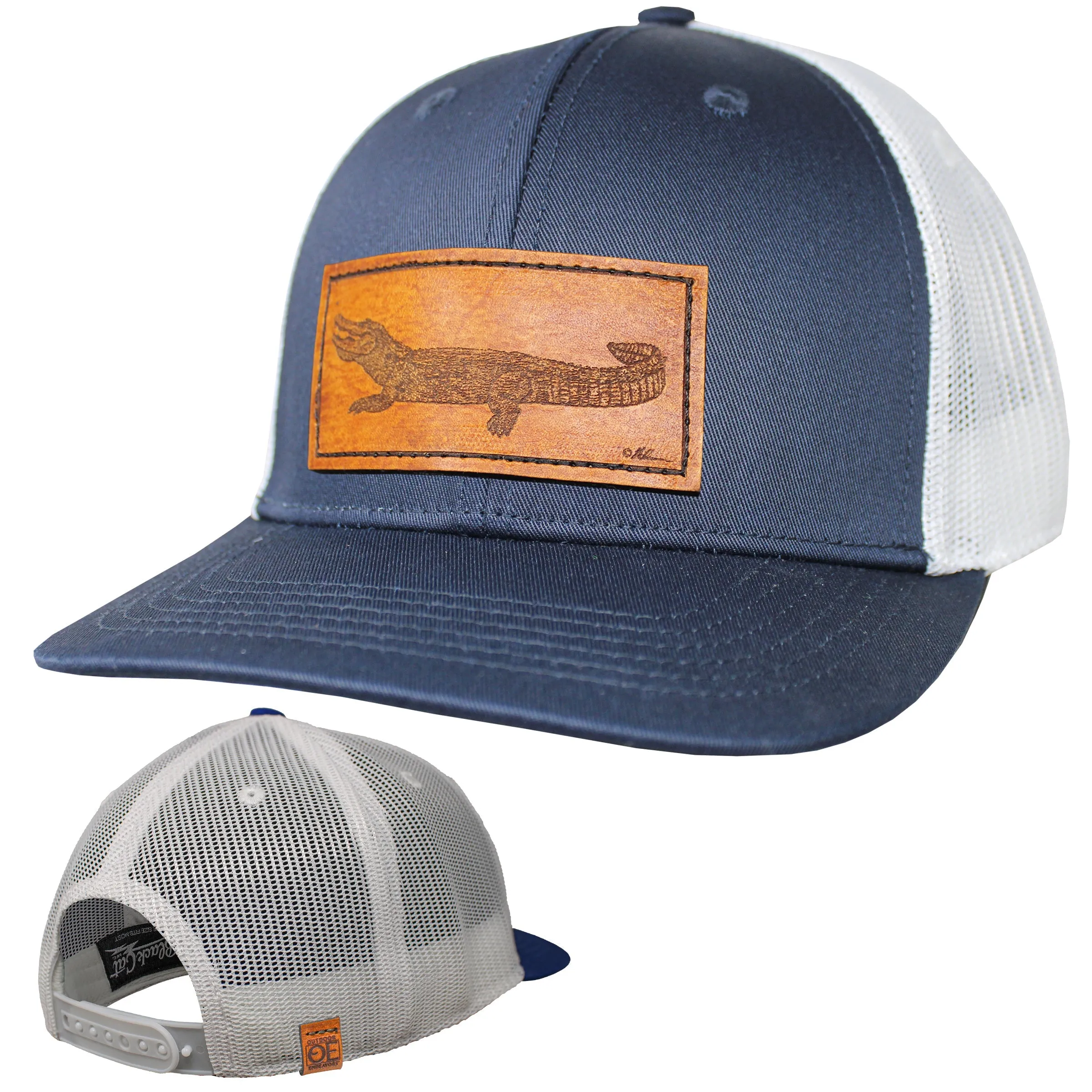 OE - Performance Trucker Hat - Gator Leather Patch