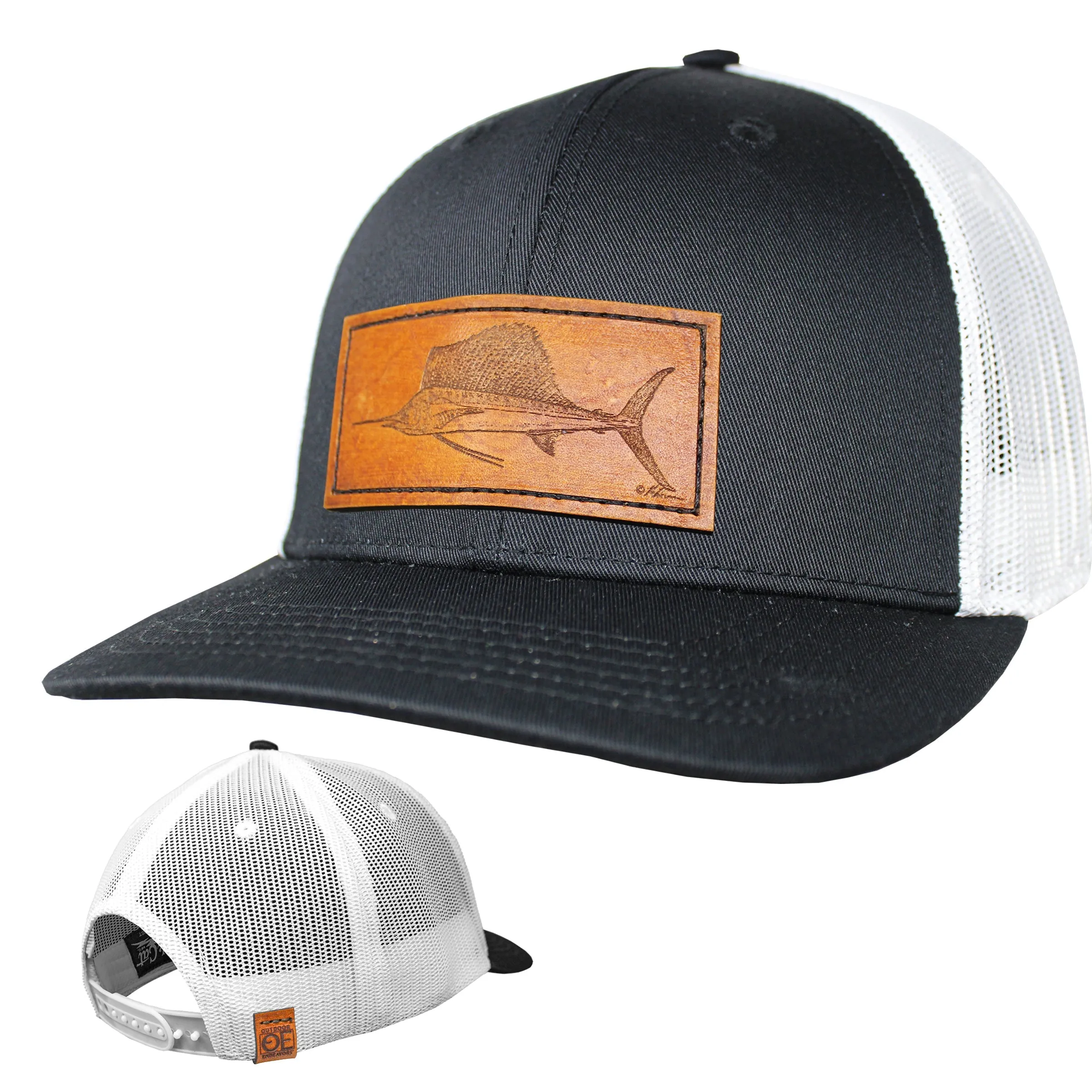 OE - Performance Trucker Hat - Sailfish Leather Patch