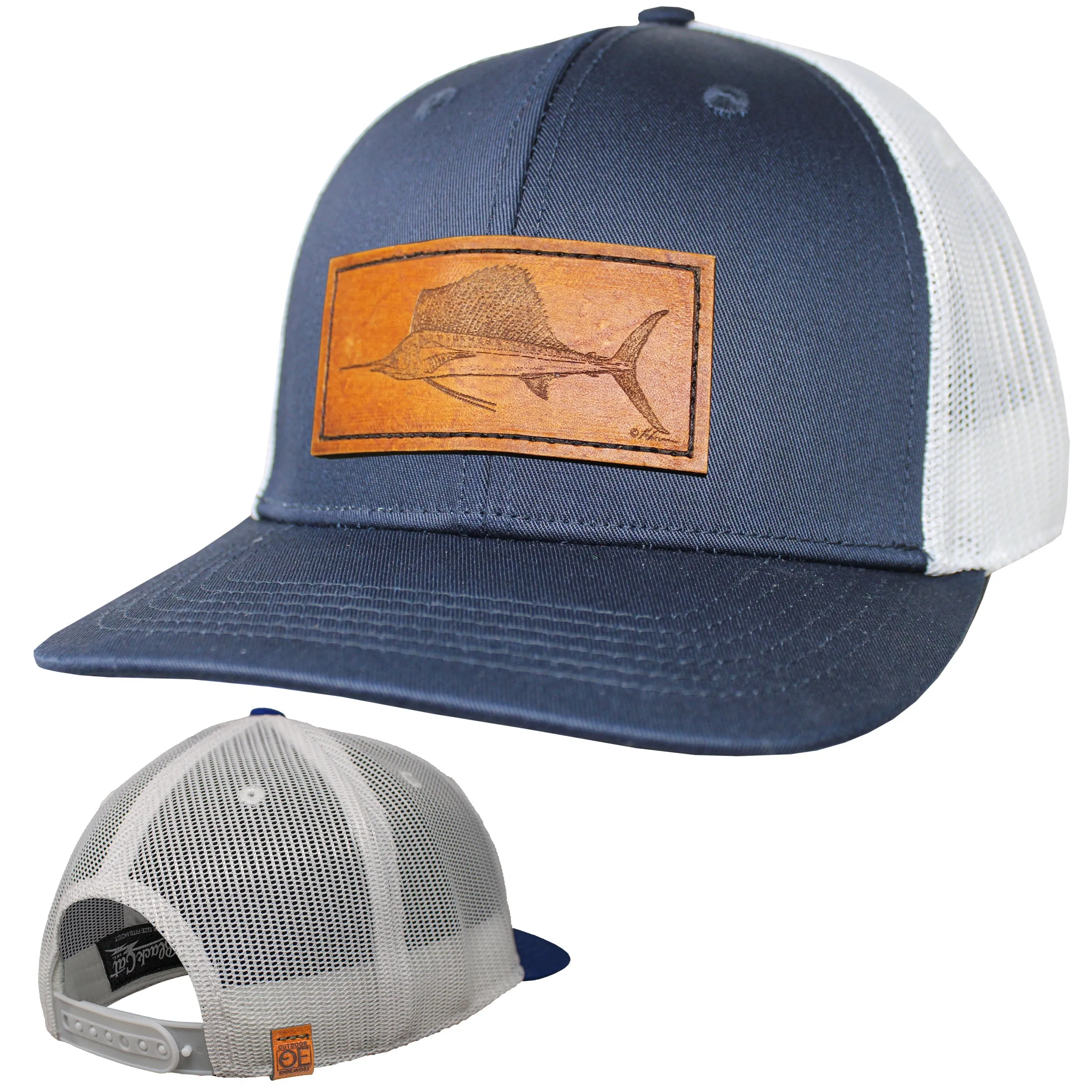 OE - Performance Trucker Hat - Sailfish Leather Patch