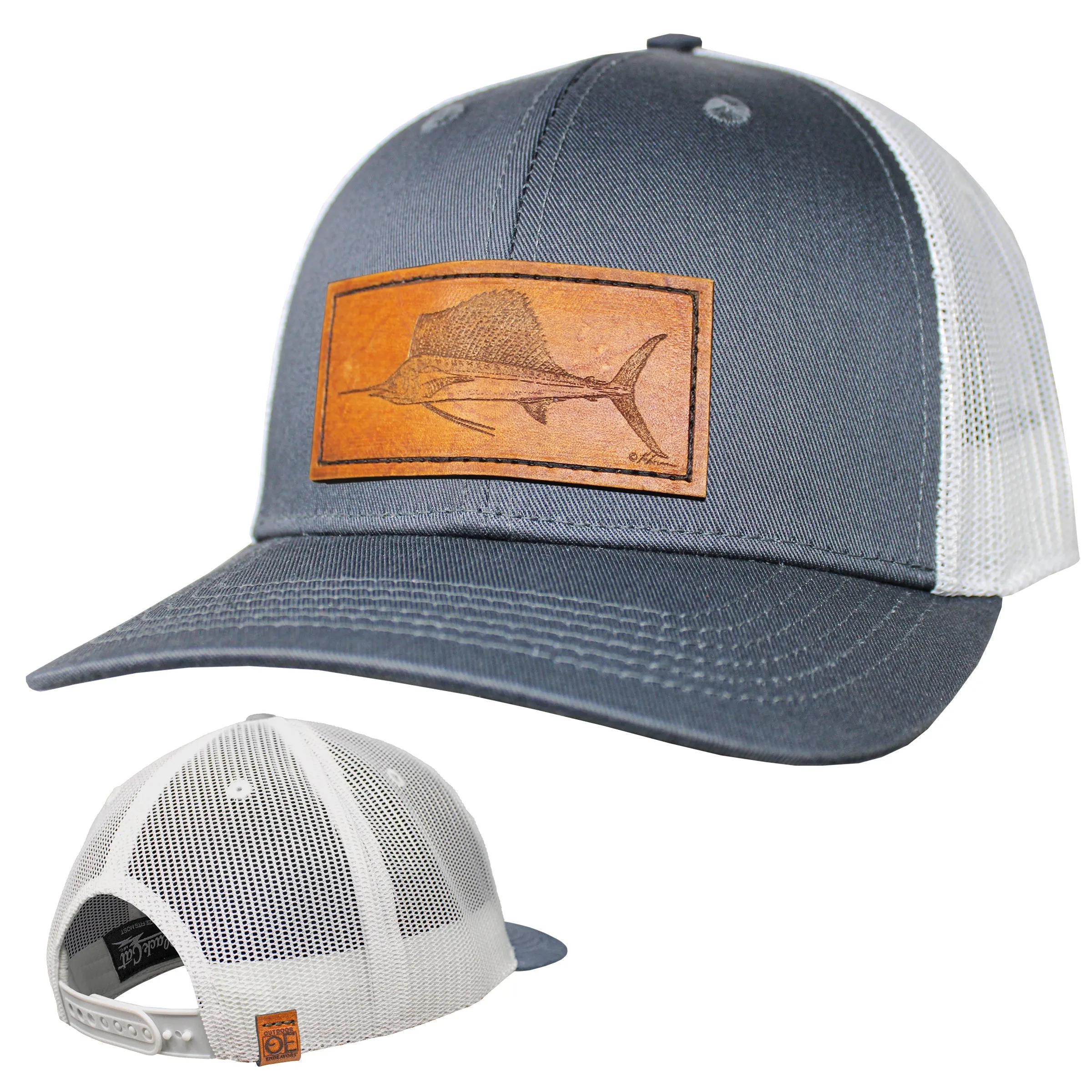 OE - Performance Trucker Hat - Sailfish Leather Patch