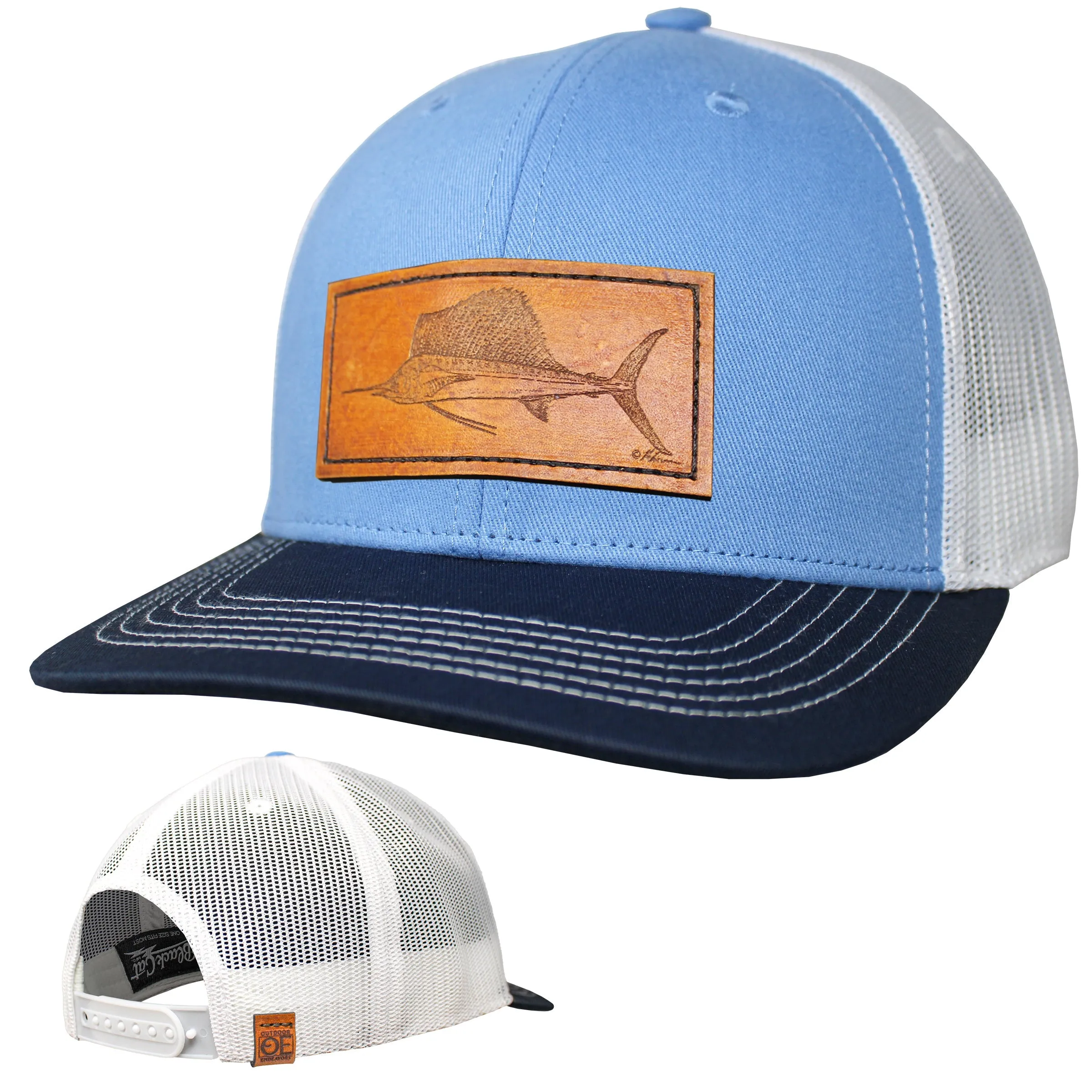 OE - Performance Trucker Hat - Sailfish Leather Patch