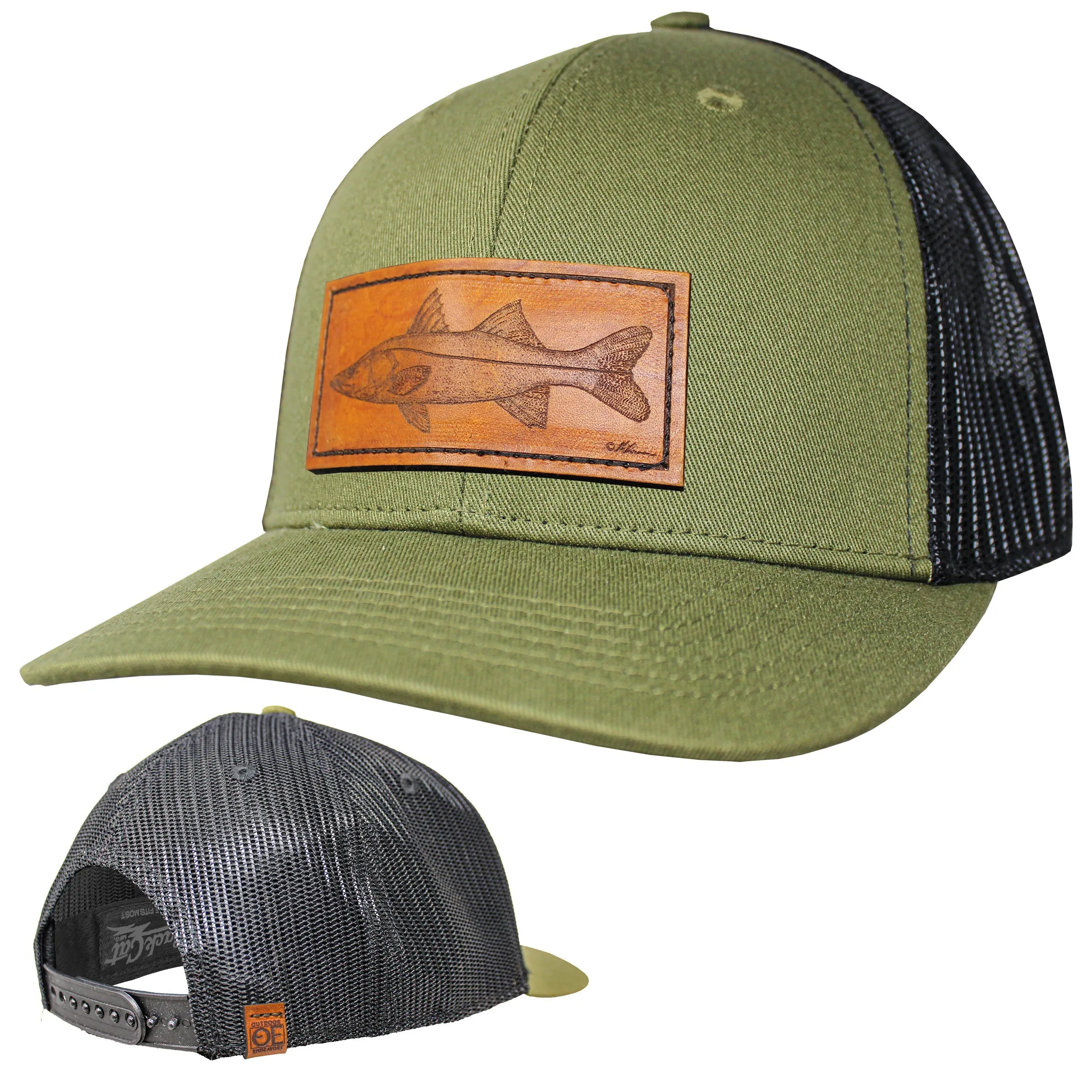 OE - Performance Trucker Hat - Snook Leather Patch