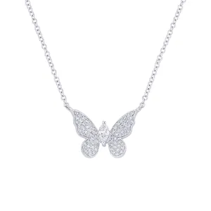 Pave Butterfly Diamond Necklace