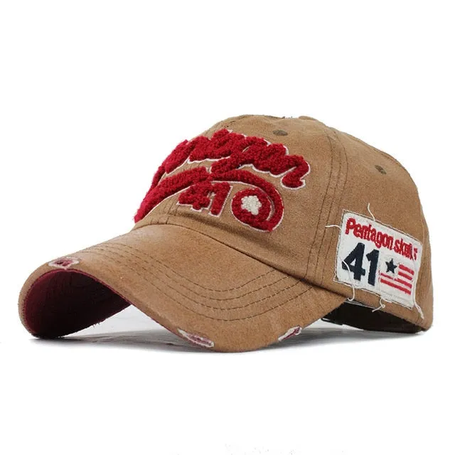 Pentagon Embroidered Patch Cotton Baseball Cap