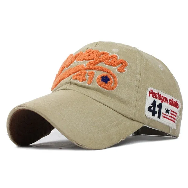 Pentagon Embroidered Patch Cotton Baseball Cap