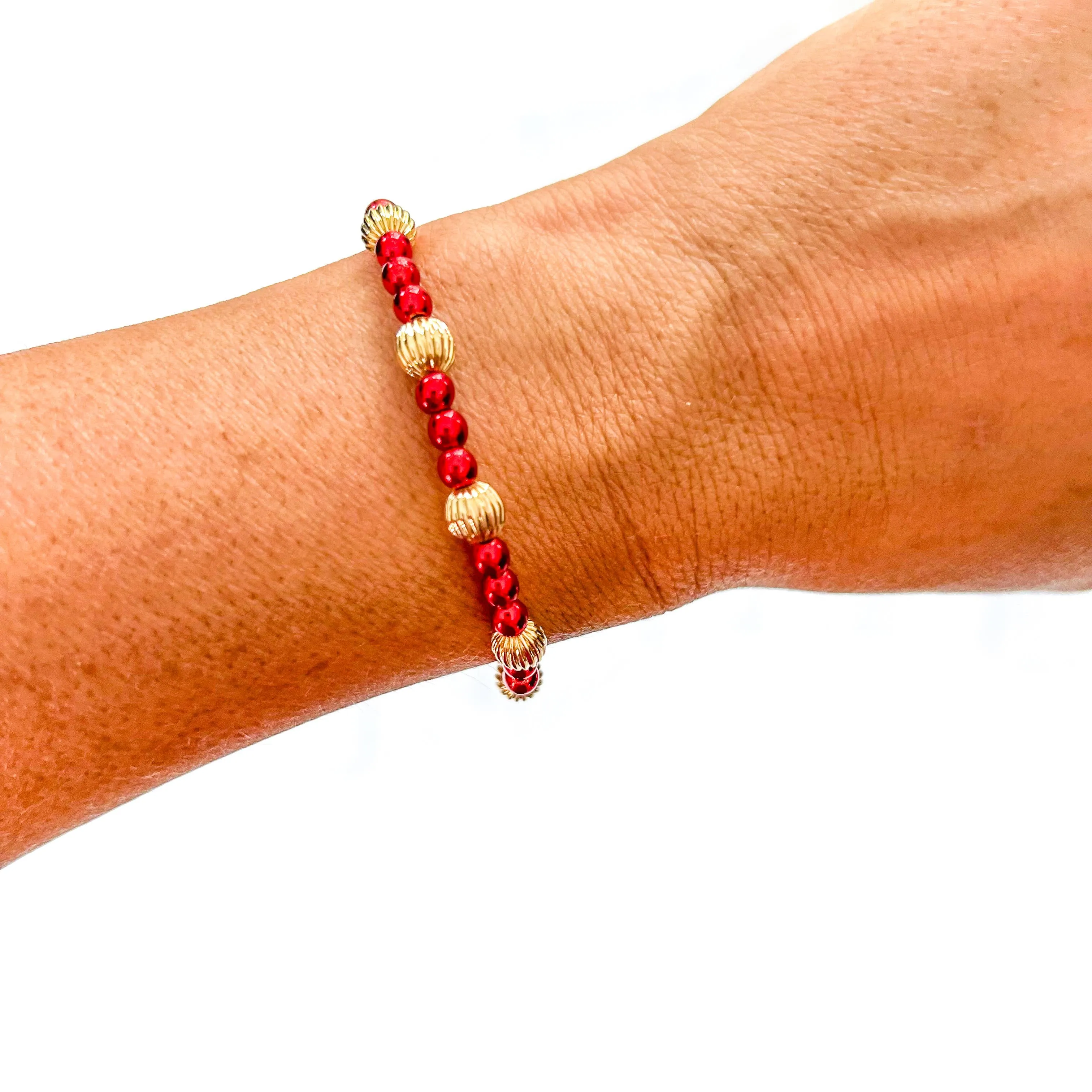 Red Mix Bead Bracelets