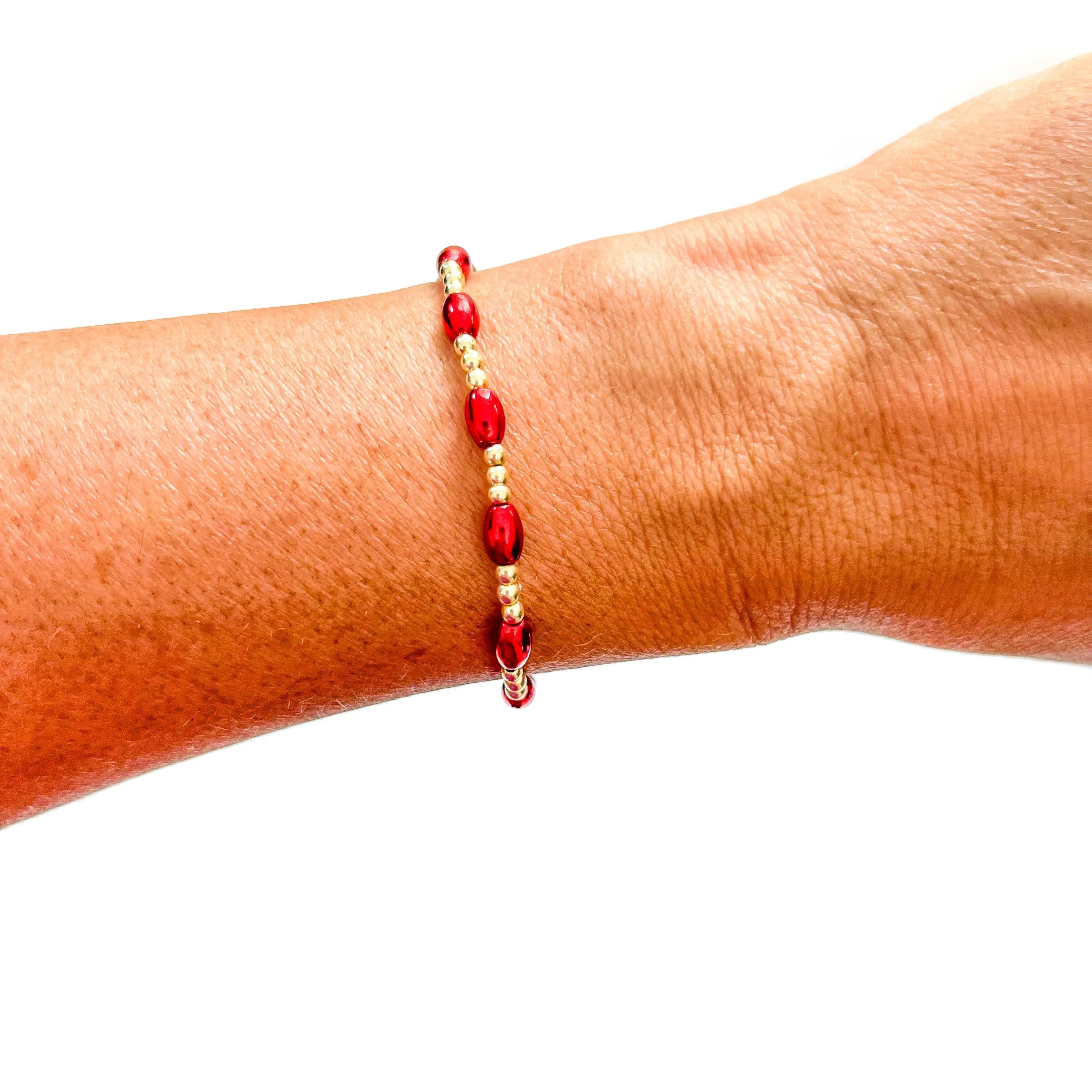 Red Mix Bead Bracelets