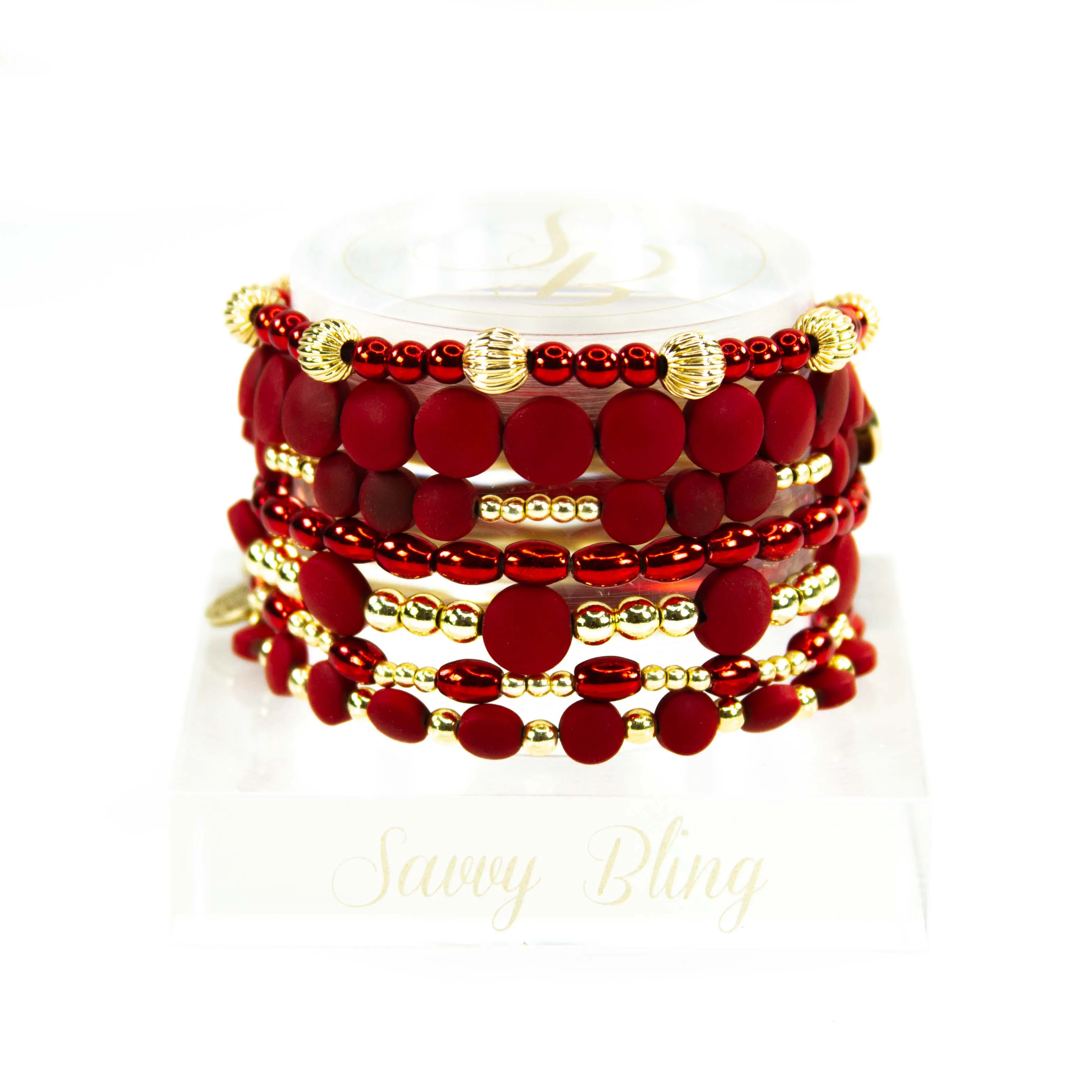 Red Mix Bead Bracelets