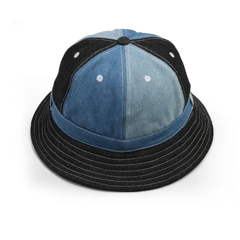 Retro Denim Patchwork Hats Casual Caps