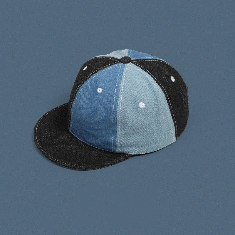 Retro Denim Patchwork Hats Casual Caps