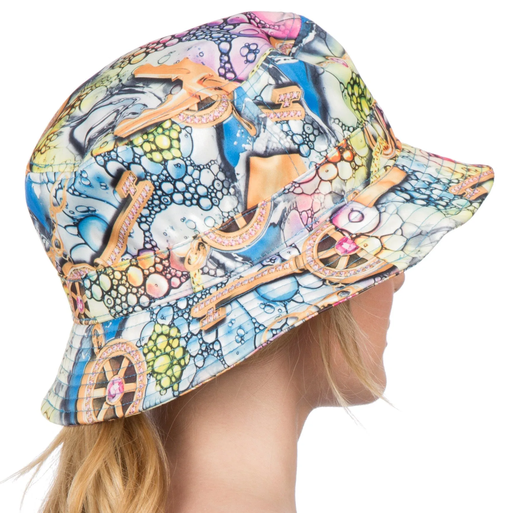 Sakkas Gemma Colorful Design Cloche Bucket Bell Summer Hat