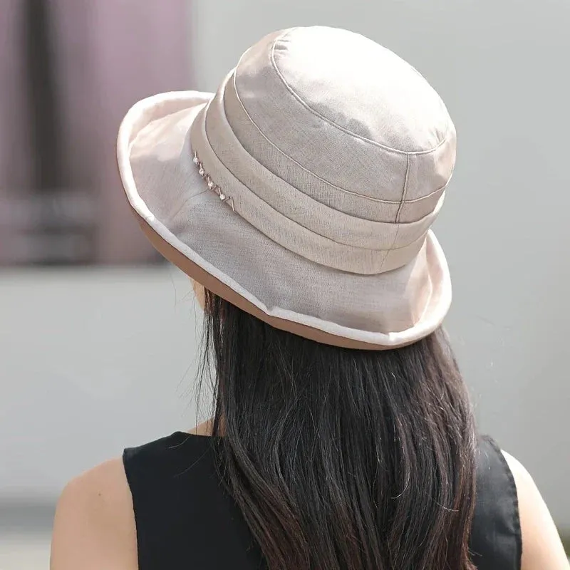 Silk Fisherman Sun Protection Hat for Women - High-End Summer UV Sun Hat