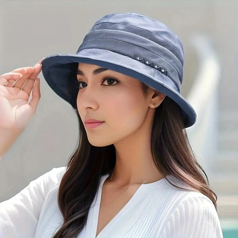 Silk Fisherman Sun Protection Hat for Women - High-End Summer UV Sun Hat