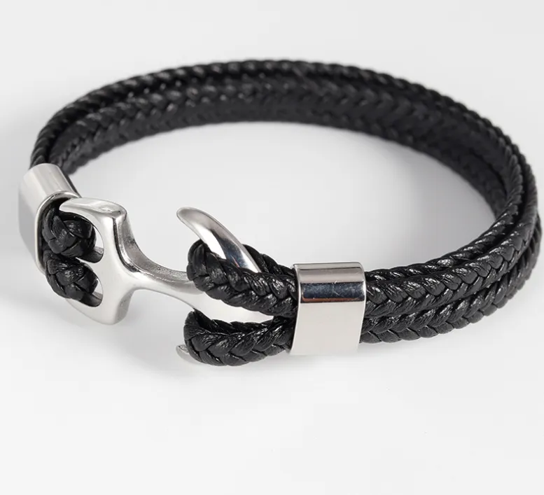 Striking Punk-inspired Leather Bracelet for Men