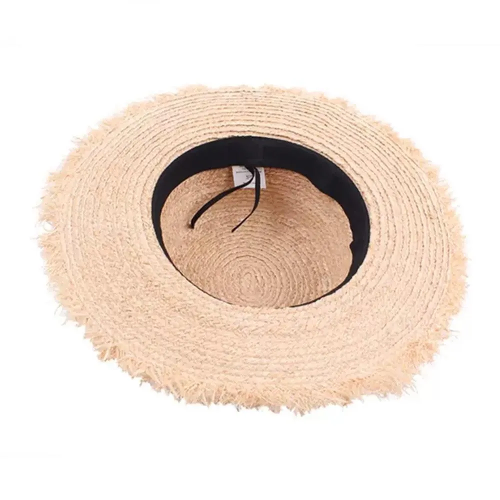 Summer Sun Hat Bow Hat Visor Flat Straw Hats Women's Sunscreen Hat