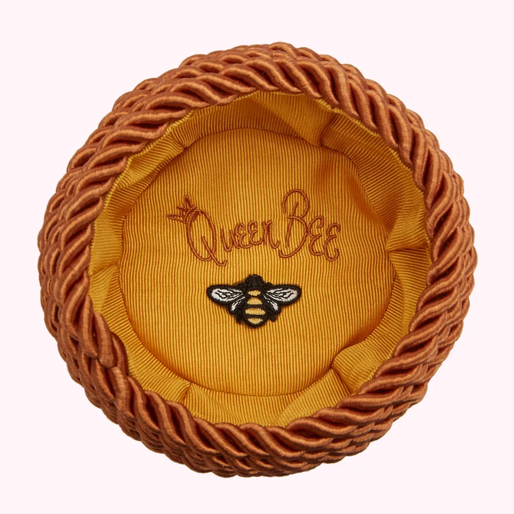 TAN QUEEN BEE BASKET BAG