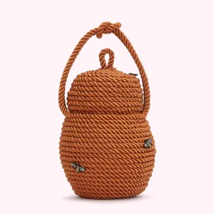 TAN QUEEN BEE BASKET BAG