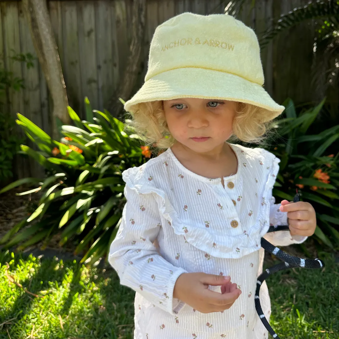 Terry Towelling Bucket Hat - Lemon