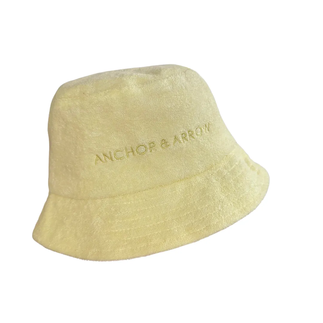 Terry Towelling Bucket Hat - Lemon