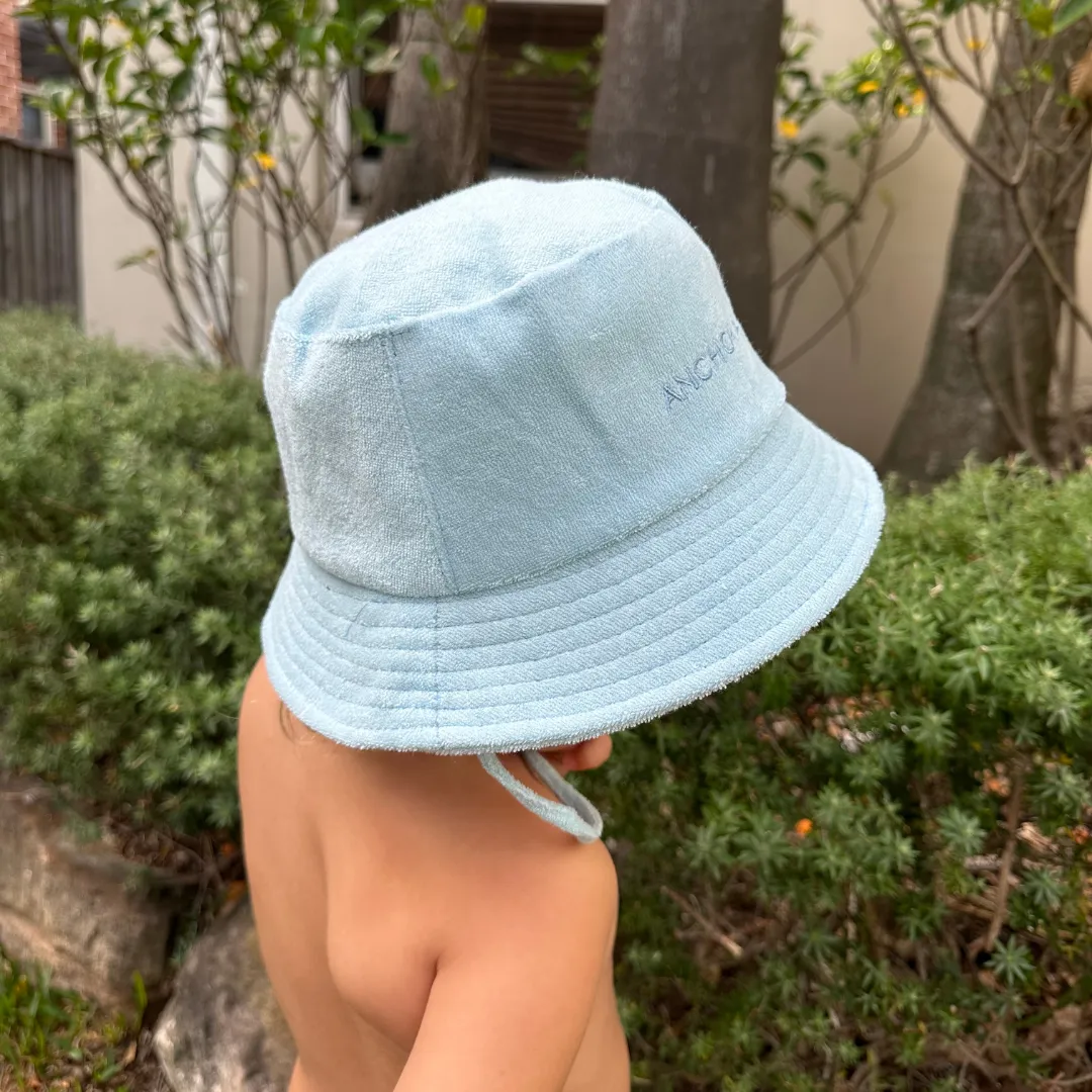 Terry Towelling Bucket Hat - Sky Blue