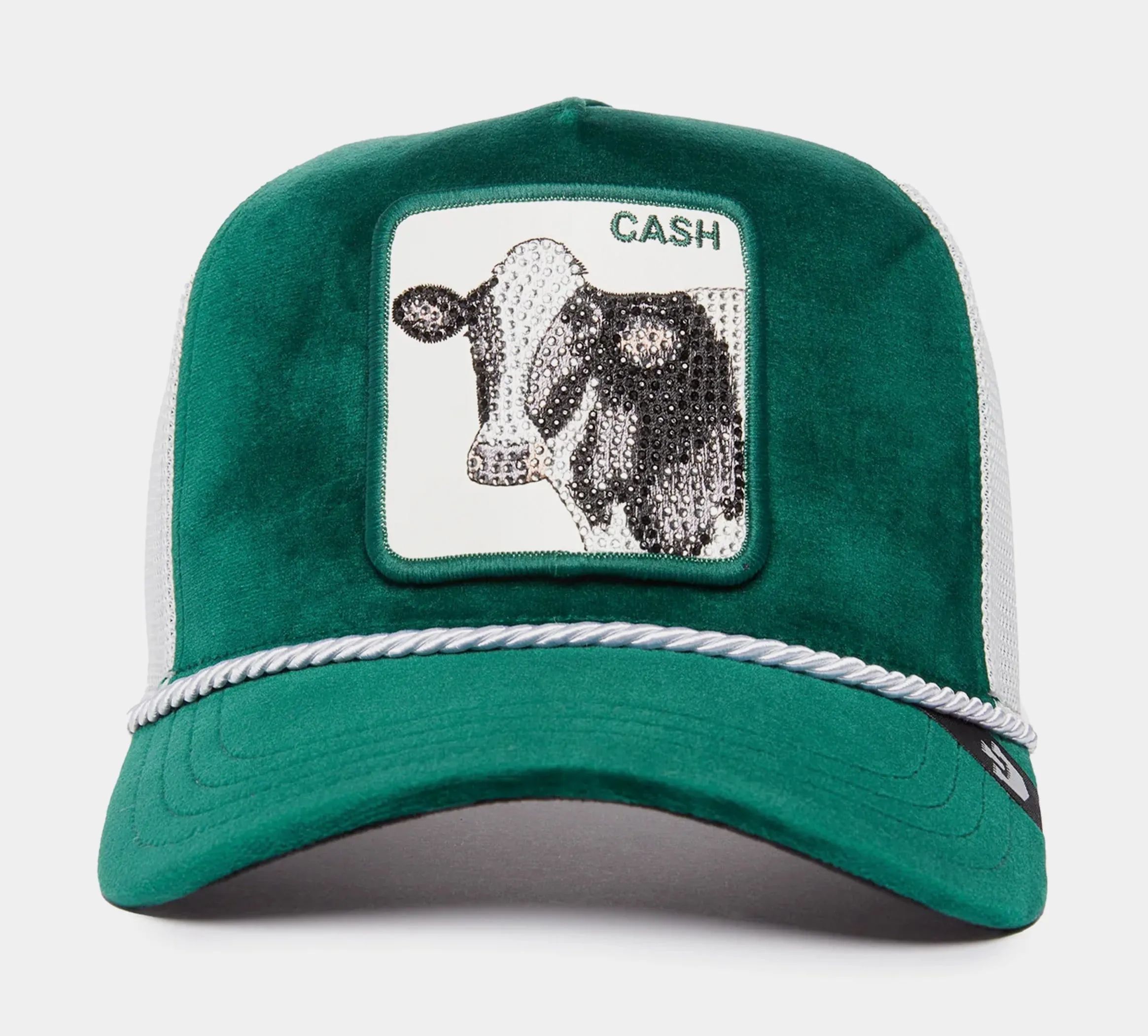 The Emerald Cow Suede Trucker Mens Hat (Green/White)