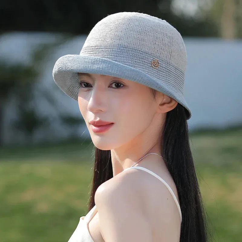 Thin Round Top Versatile New Travel Sun Protection Sun Hat for Spring/Summer