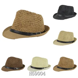 Wholesale Summer Straw Fedora Hats Unisex H59004