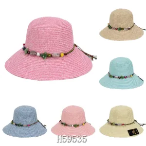 Wholesale Summer Sun Straw Fedora Bucket Hats H59535