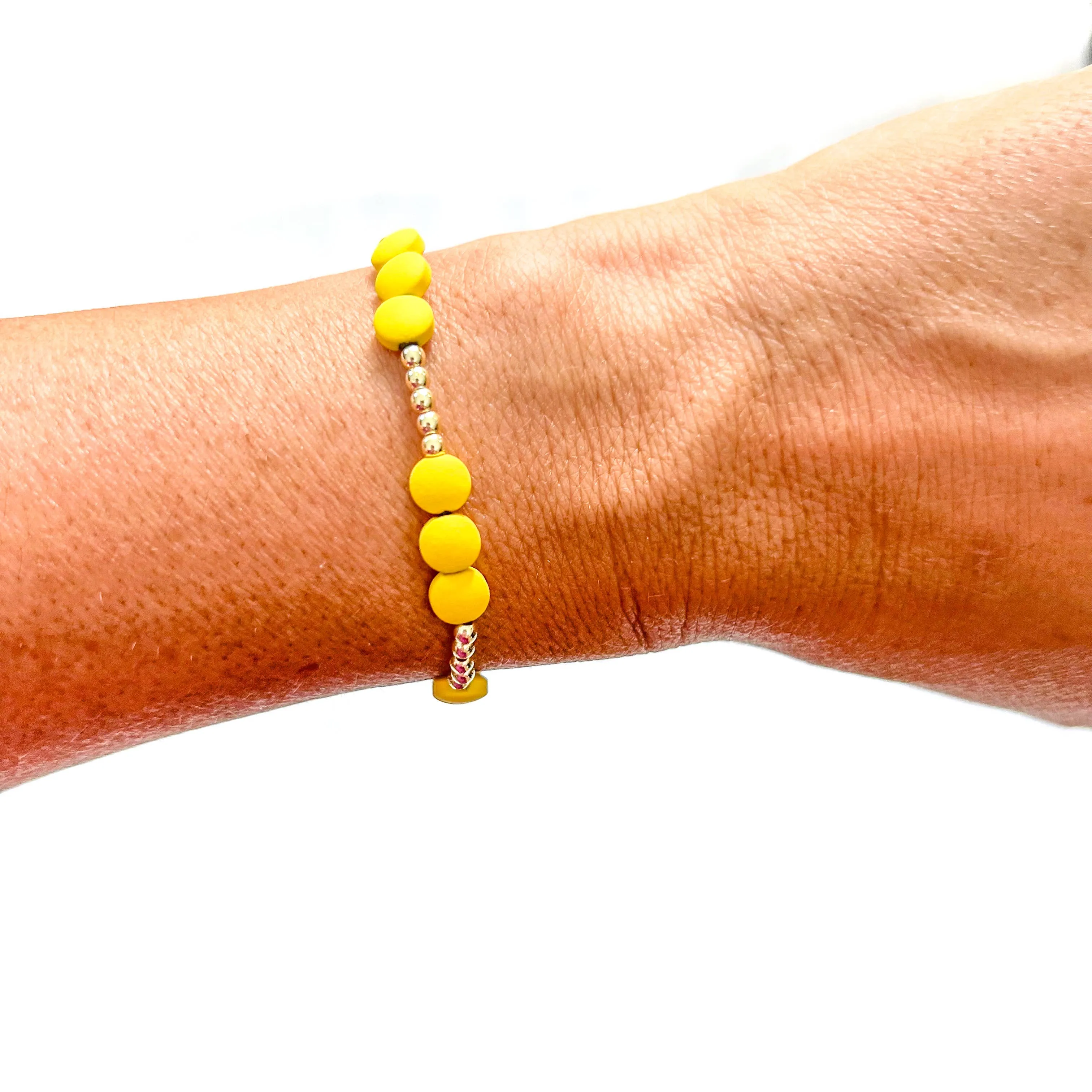 Yellow MIx Bead Bracelets